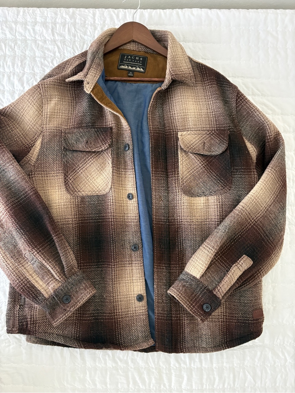 Jachs Brown Plaid Shirt Jacket